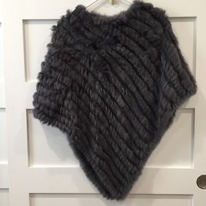 Rabbit fur poncho gray $ will be donated